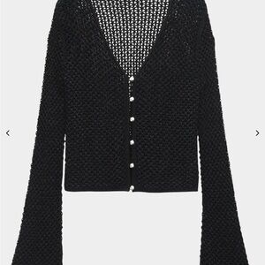 rag & bone Black Open-Knit Cardigan